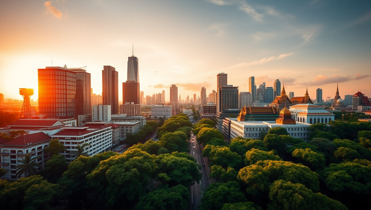 Life in Thailand — modern skyline meets tropical living